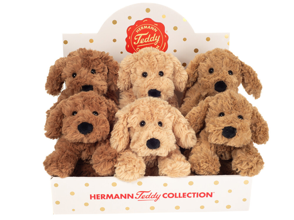 Teddy Hermann - Liggende hund 20 cm assorterede farver