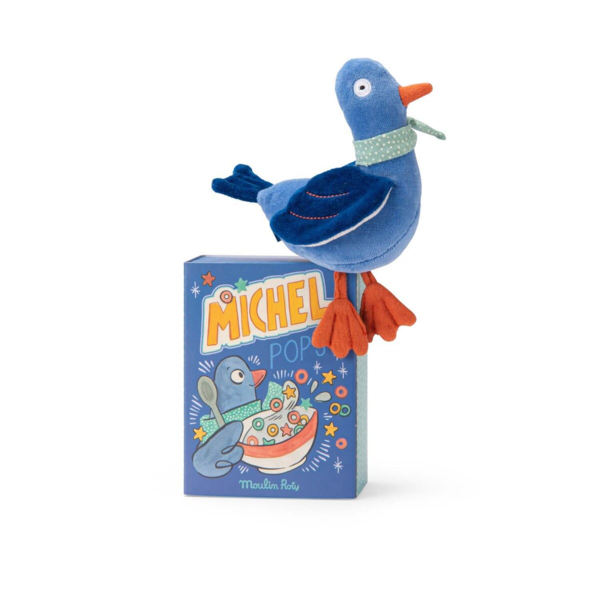Moulin Roty - Tøjdyr med rangle - Duen Michel 20 cm - Puce & Pilou