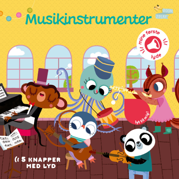 Forlaget ROOM2PLAY - Pegebog med lyd - Musikinstrumenter
