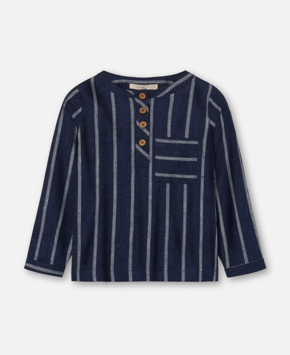 VIRA LS SHIRT - INSIGNIA BLUE / SANDSHELL