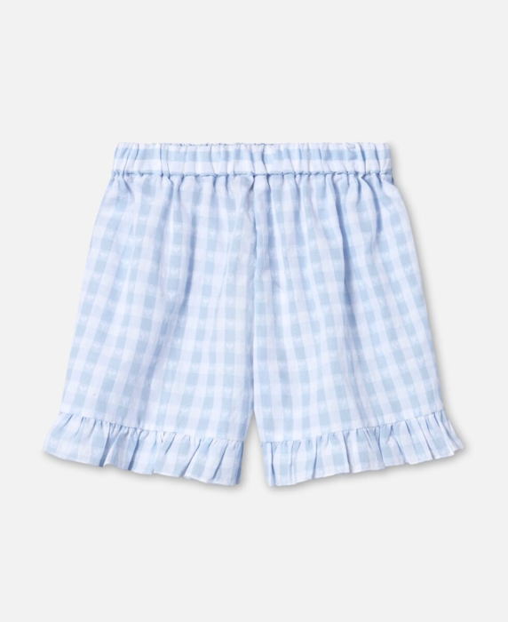PARI RUFFLE SHORTS - DREAM BLUE CHECK