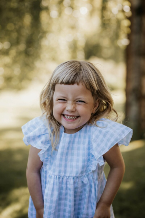 PARI SL TOP - DREAM BLUE CHECK