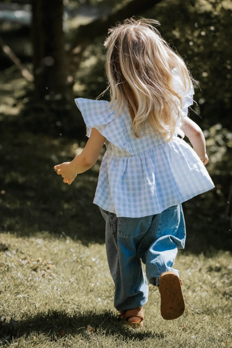 PARI SL TOP - DREAM BLUE CHECK