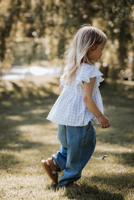 PARI SL TOP - DREAM BLUE CHECK