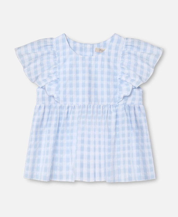 PARI SL TOP - DREAM BLUE CHECK