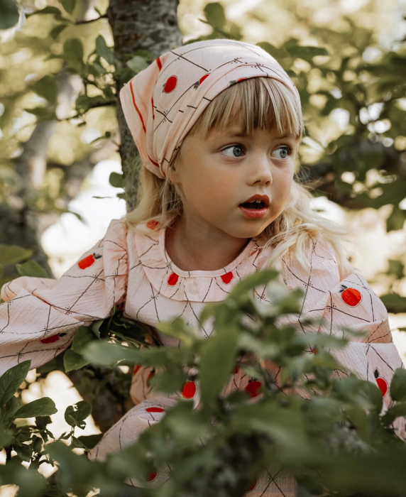 APPLE LS BLOUSE - PEACH WHIP AOP