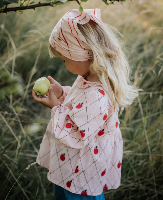 APPLE LS BLOUSE - PEACH WHIP AOP