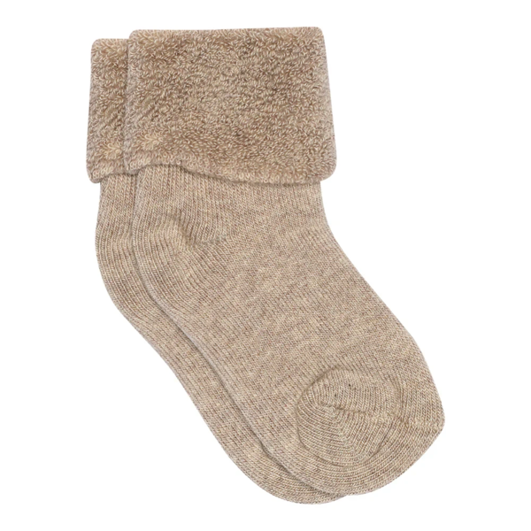 Cotton baby sock - Light Brown Melange