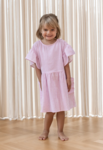CIAO STRIPE DRESS - CLOUD DANCER PINK STRIPE
