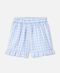 PARI RUFFLE SHORTS - DREAM BLUE CHECK