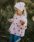 APPLE LS BLOUSE - PEACH WHIP AOP