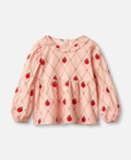 APPLE LS BLOUSE - PEACH WHIP AOP