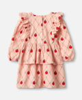 APPLE LS DRESS - PEACH WHIP AOP