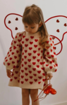 ALON HEART DRESS - POMPEIAN RED/ SANDSHELL
