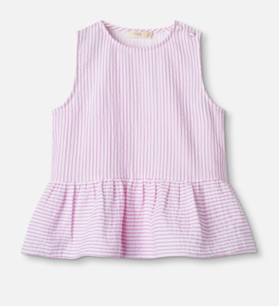 CIAO STRIPE TOP - CLOUD DANCER PINK STRIPE