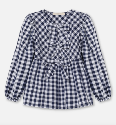 ZORRO LS BLOUSE - INSIGNIA SANDSHELL CHECK