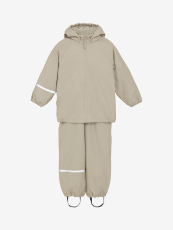 CeLaVi - Rainwear Set w. fleece - White Pepper