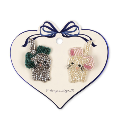2-PAK KITTY HÅRKLIPPE MED PERLER