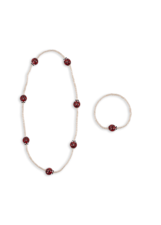 MARIEHØNE HALSKÆDE & ARMBÅNDSSÆT MARIEHØNE HALSKÆDE & ARMBÅNDSSÆT