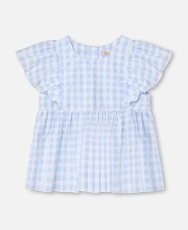 PARI SL TOP - DREAM BLUE CHECK