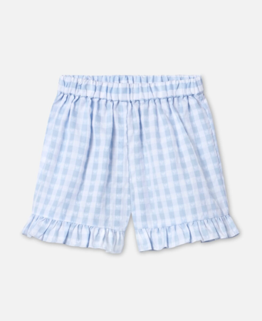 PARI RUFFLE SHORTS - DREAM BLUE CHECK