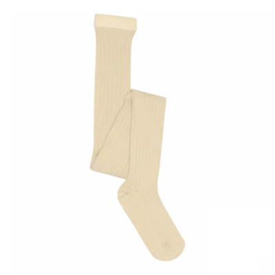 Cotton rib tights - Ecru